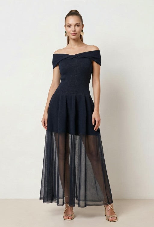 OFF SHOULDER PEPLUM  DRESS