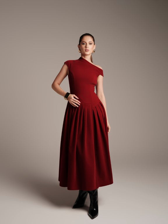 ONE SHOULDER VELVET DRESS