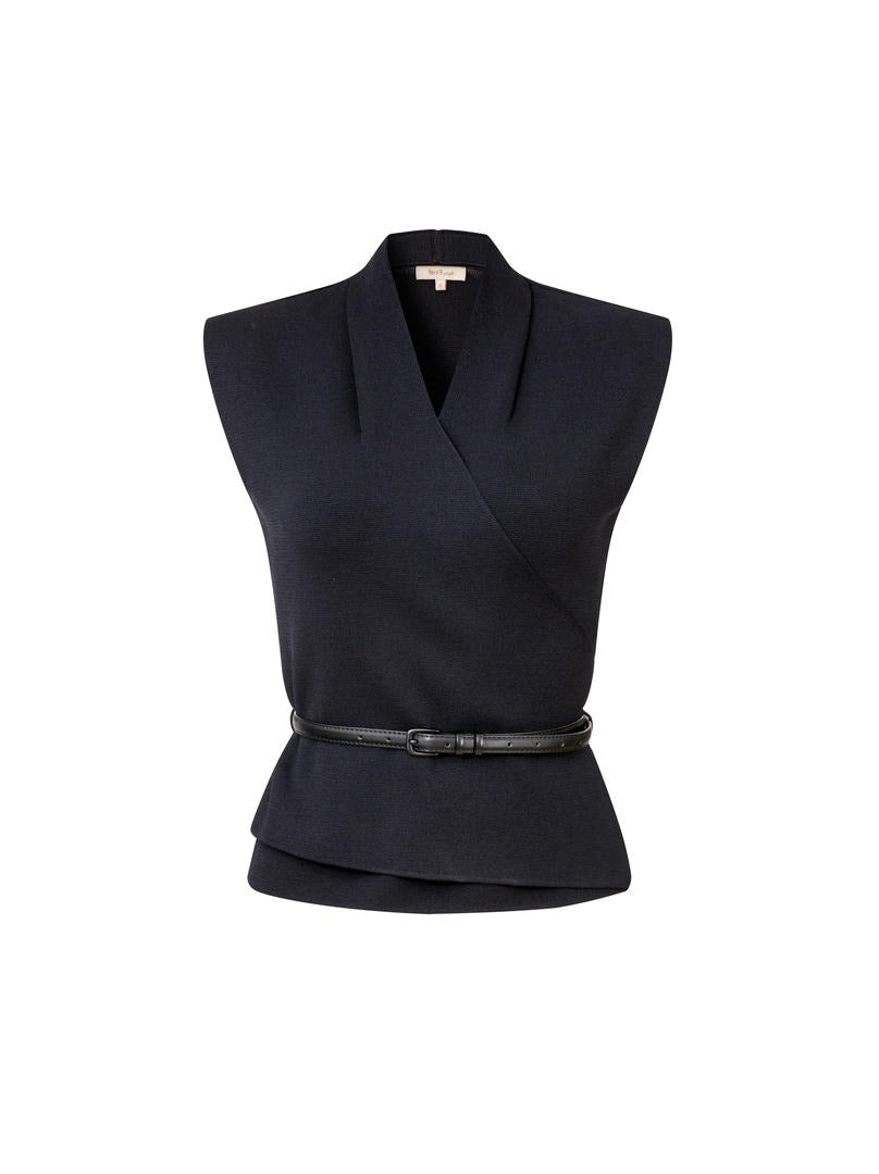 FOLDED NECK KNITTED TOP