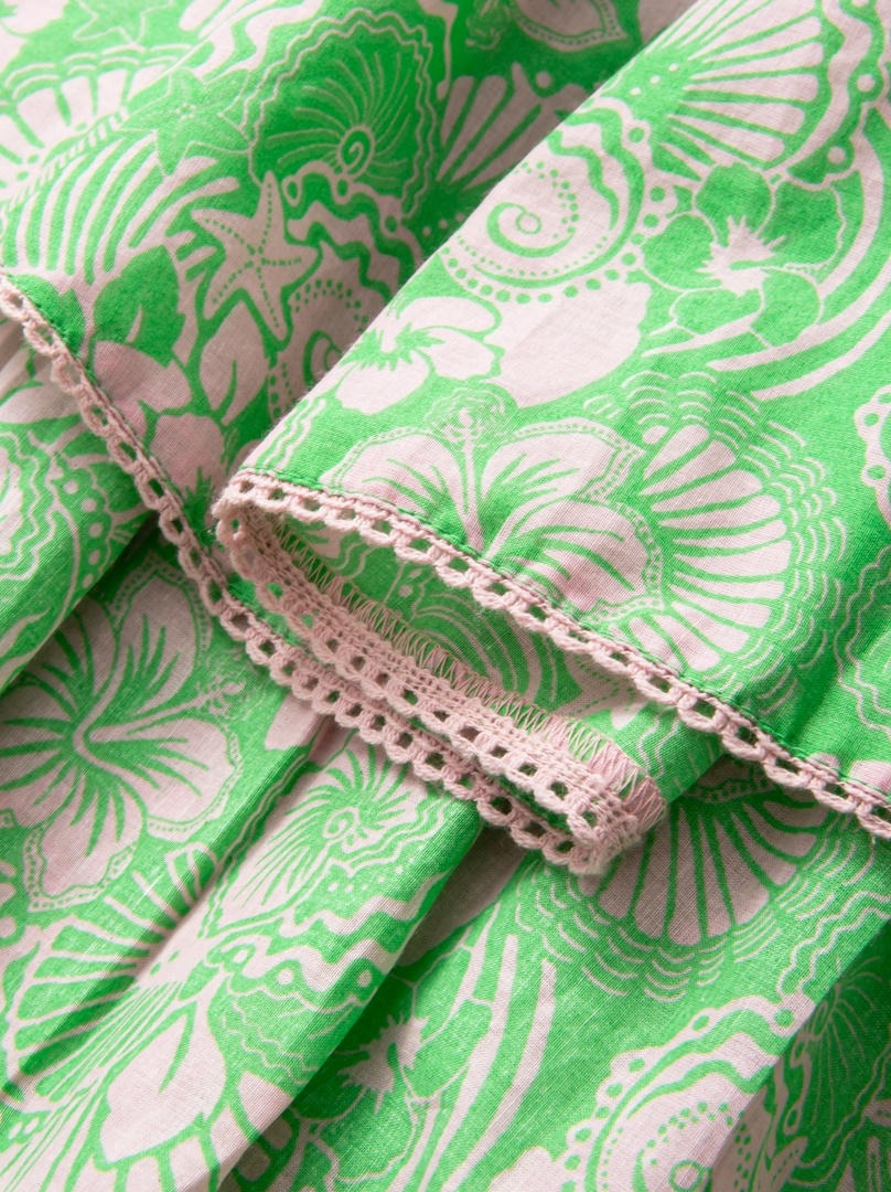 Smocked Print Dress