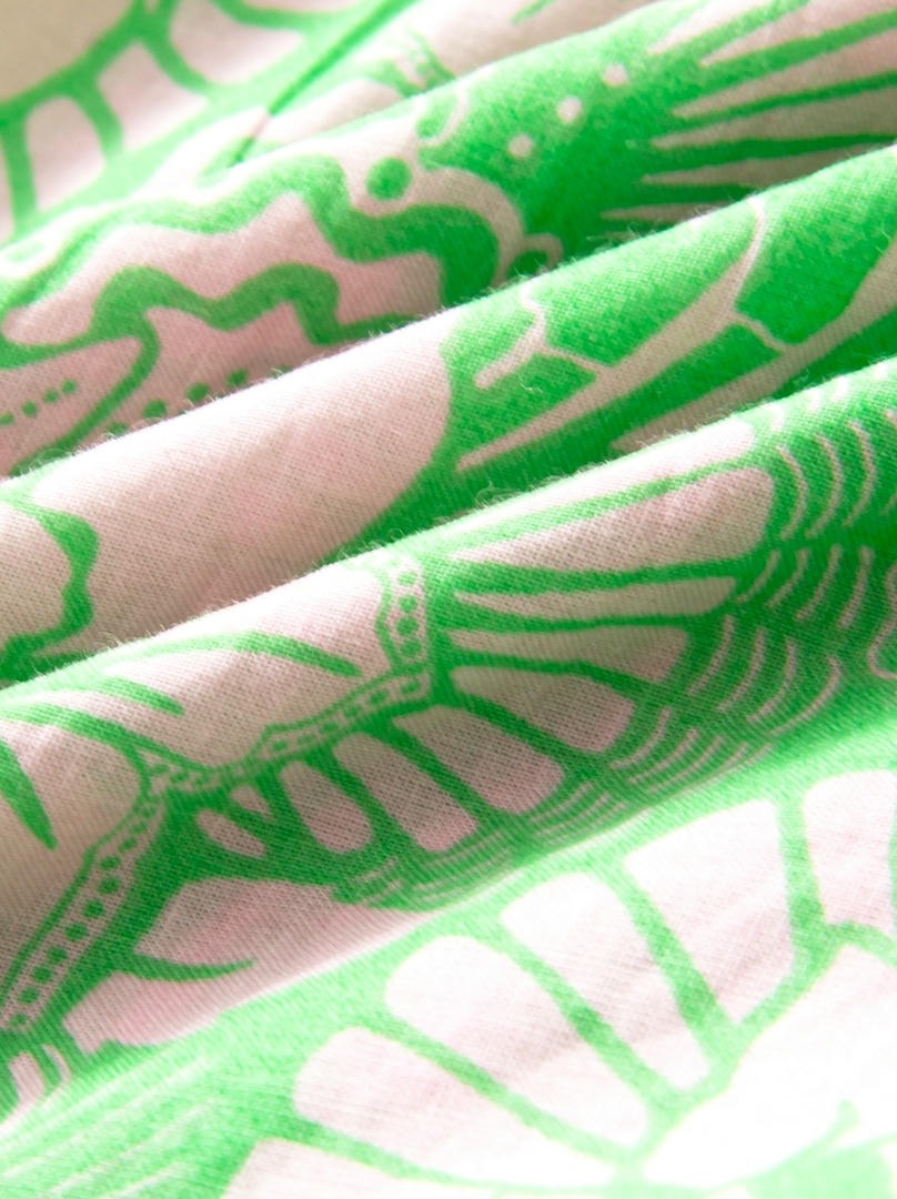 Smocked Print Dress
