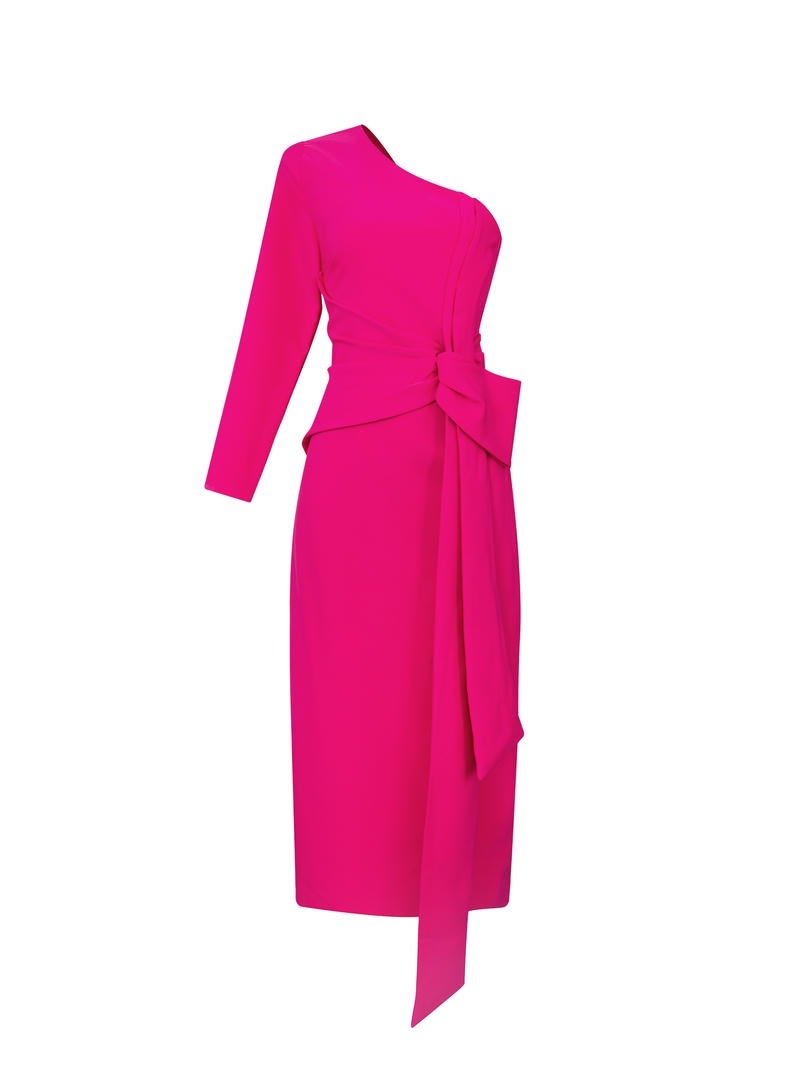 Fuchsia One-Shoulder Dress