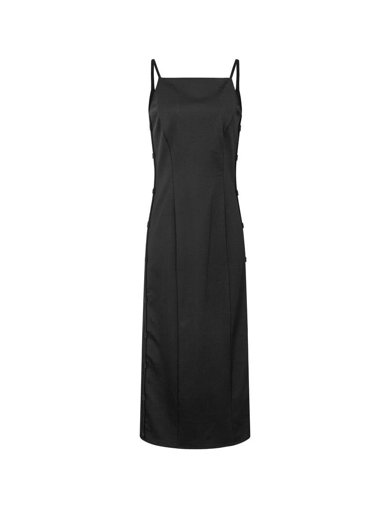 Crepe Dress with Piped Side Detail