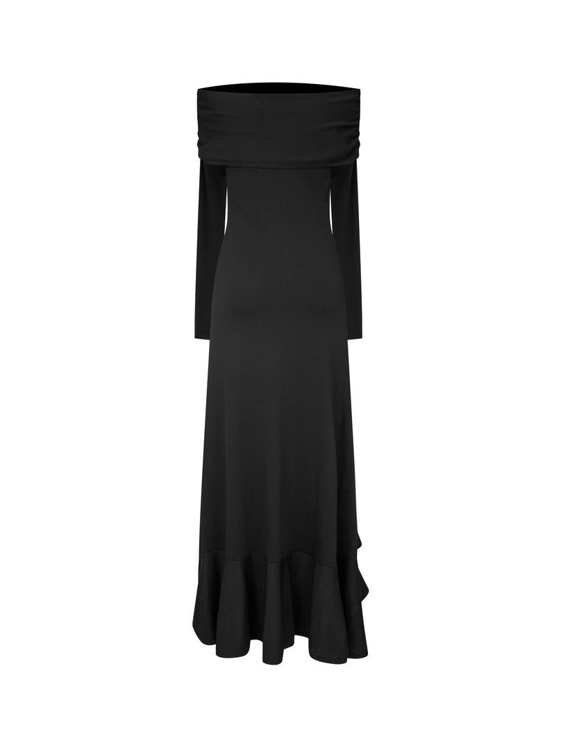 BLACK OFF SHOULDER DRESS