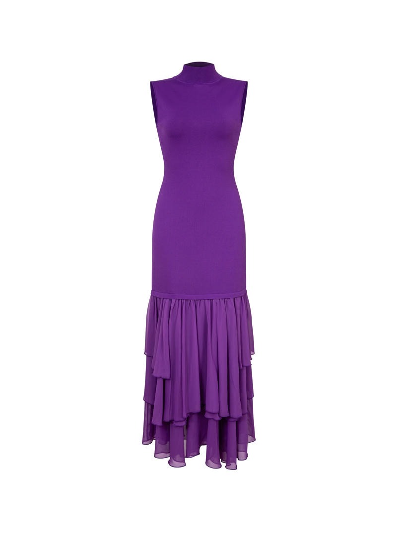 PURPLE KNITTED MAXI DRESS