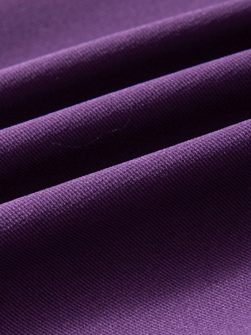 Fitted Peplum Top in Purple Crepe