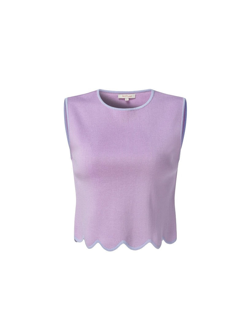 scallop hem trimming top
