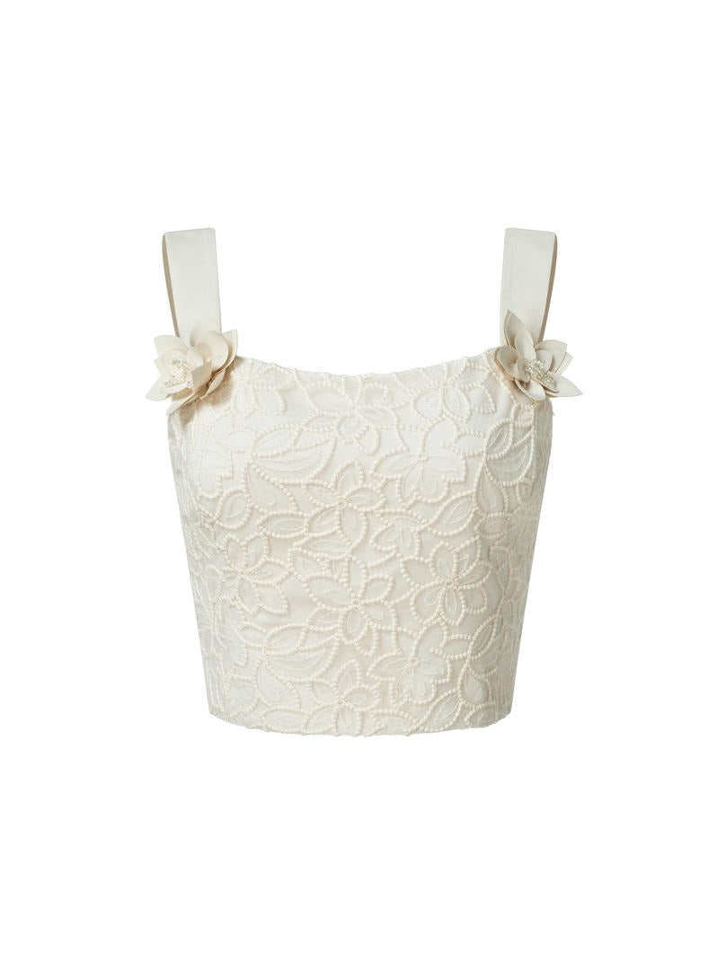 Floral pattern lace top