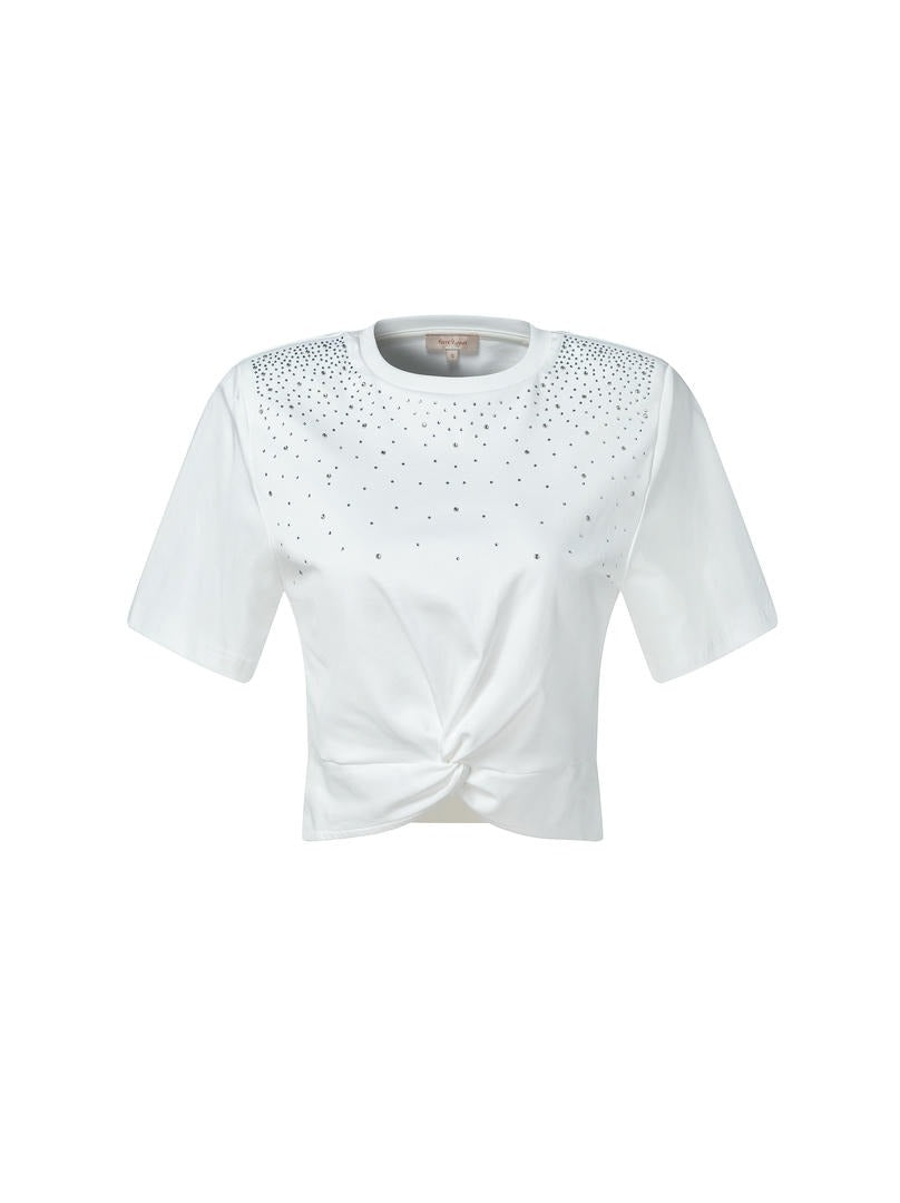 Embellished jersey t-shirt