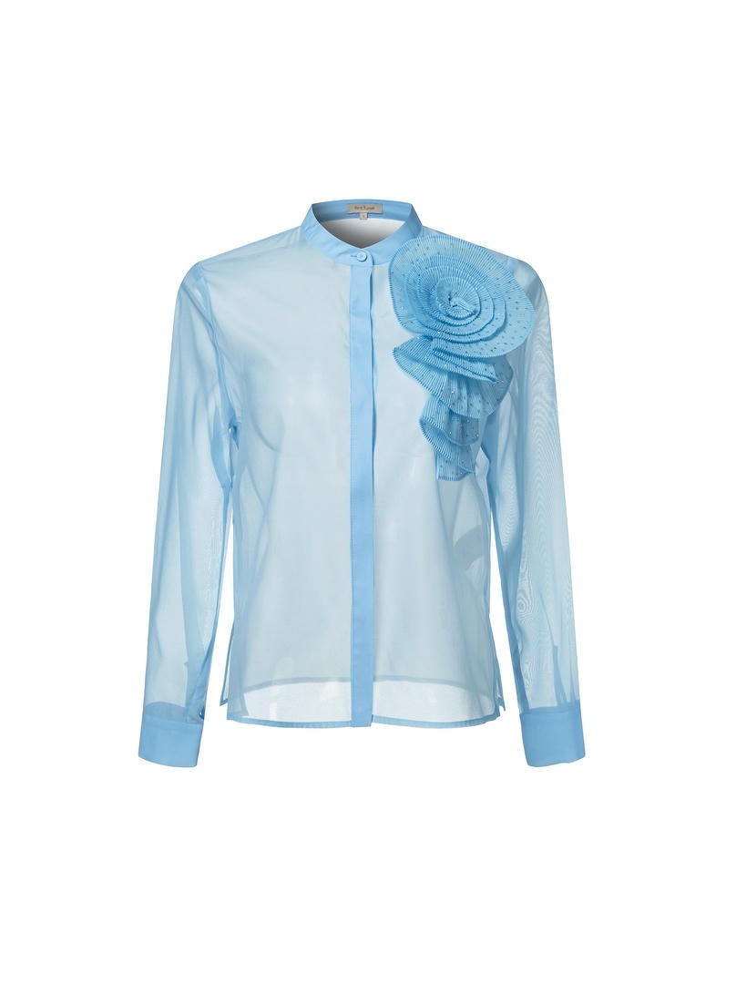 rose details organza blouse