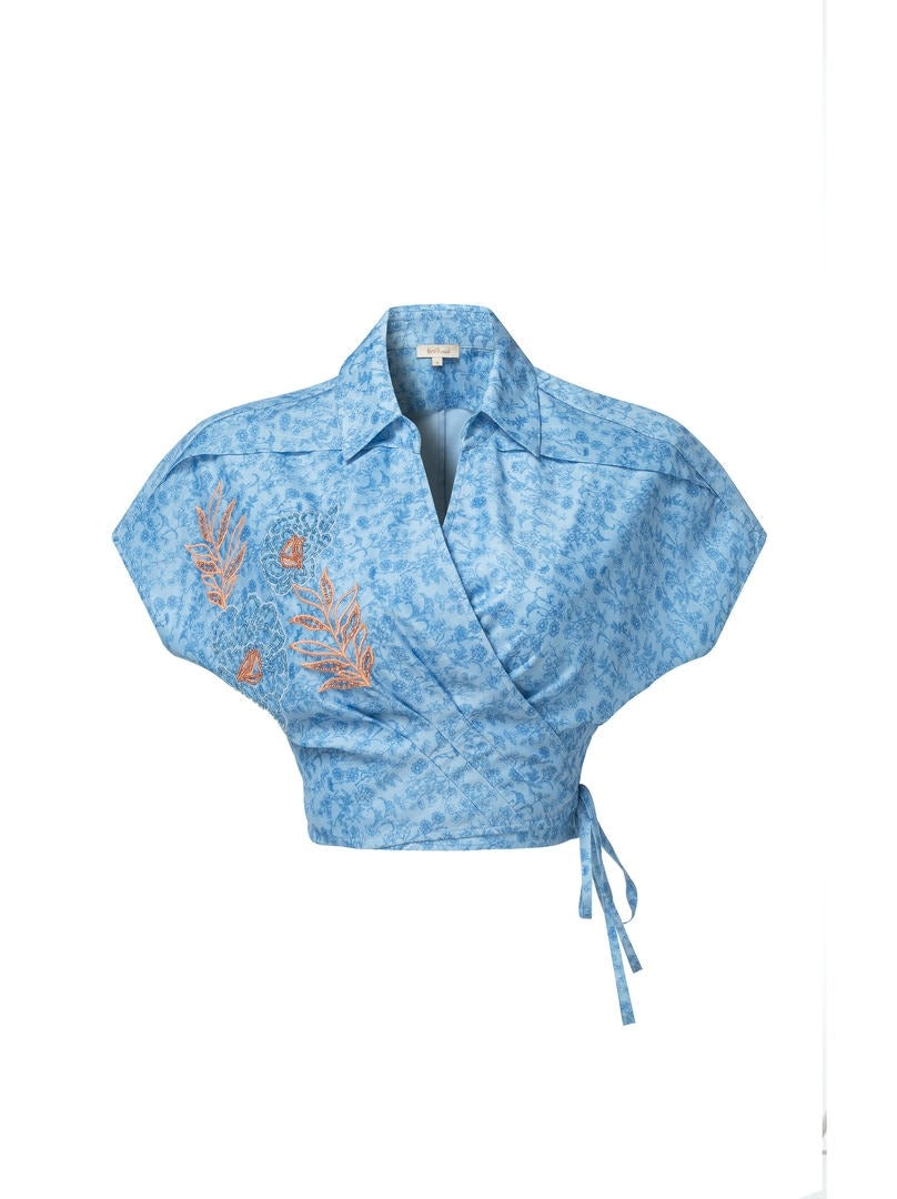 statement wrap blouse
