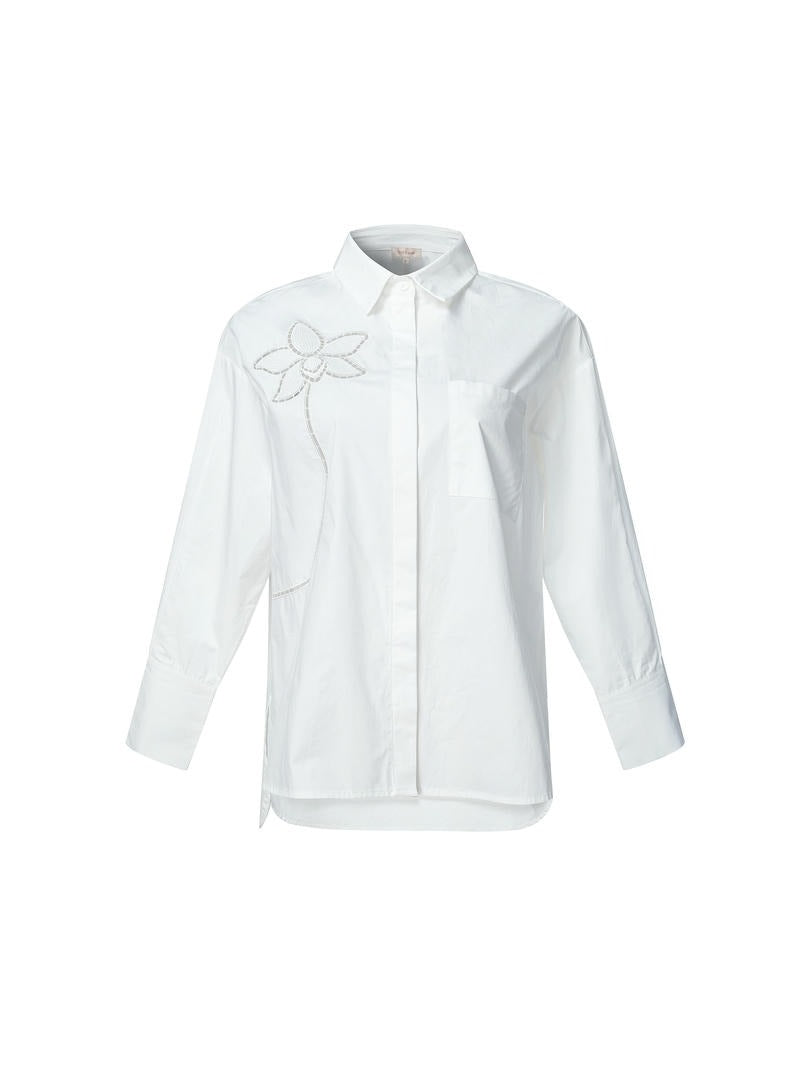 flower embroidery shirt