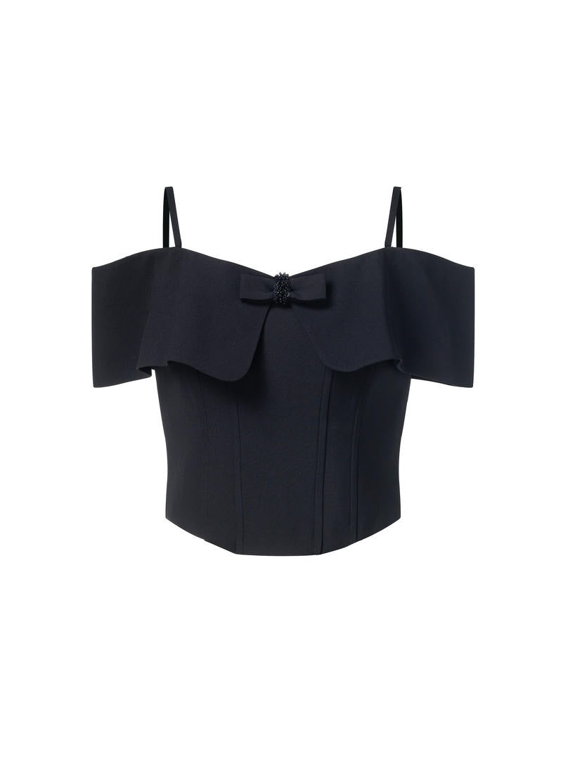 off-shoulder beading details top