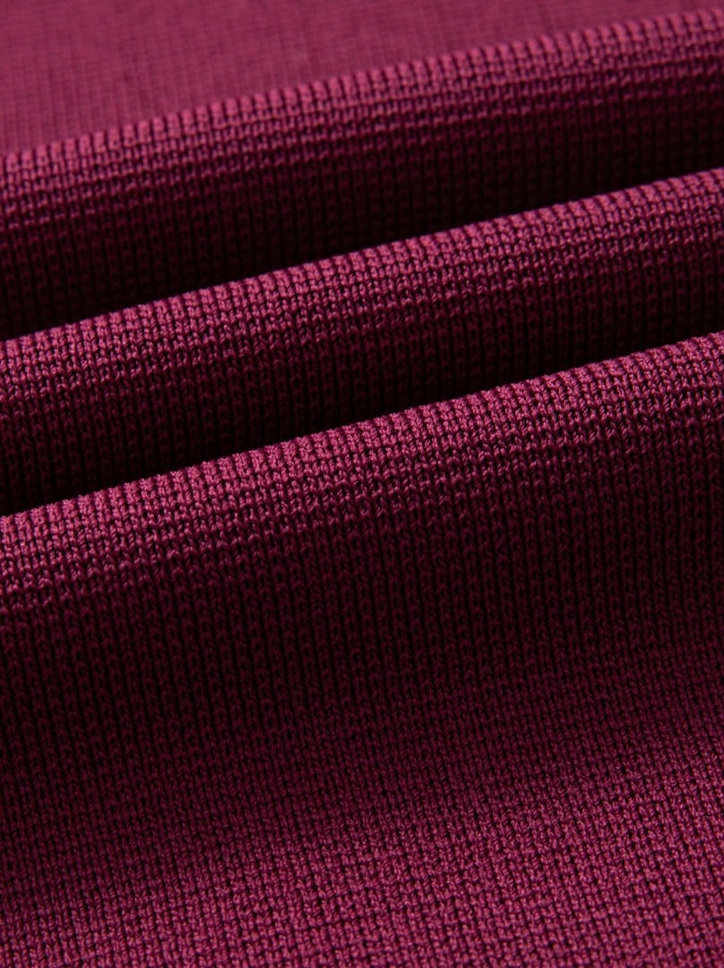 Burgundy Wide-Leg Knit Pants