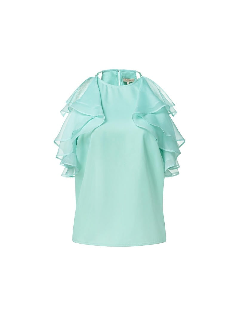 Green Ruffle Top