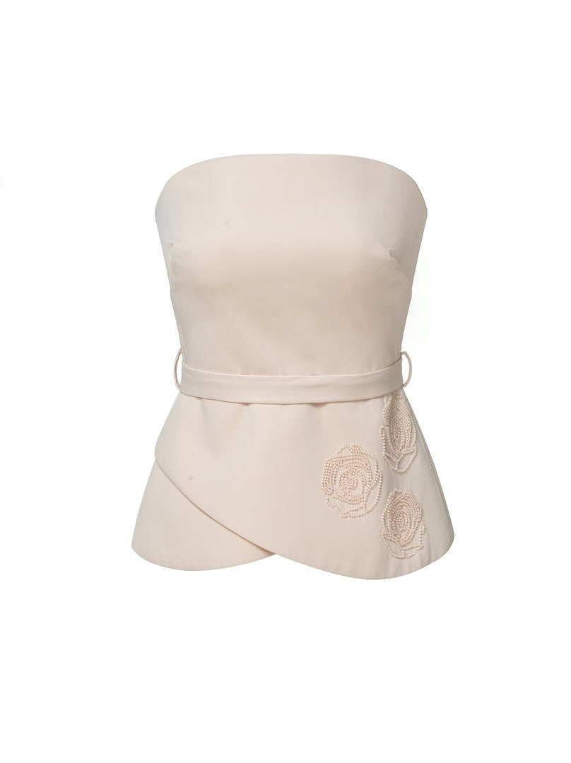 Bustier Embellished peplum Top