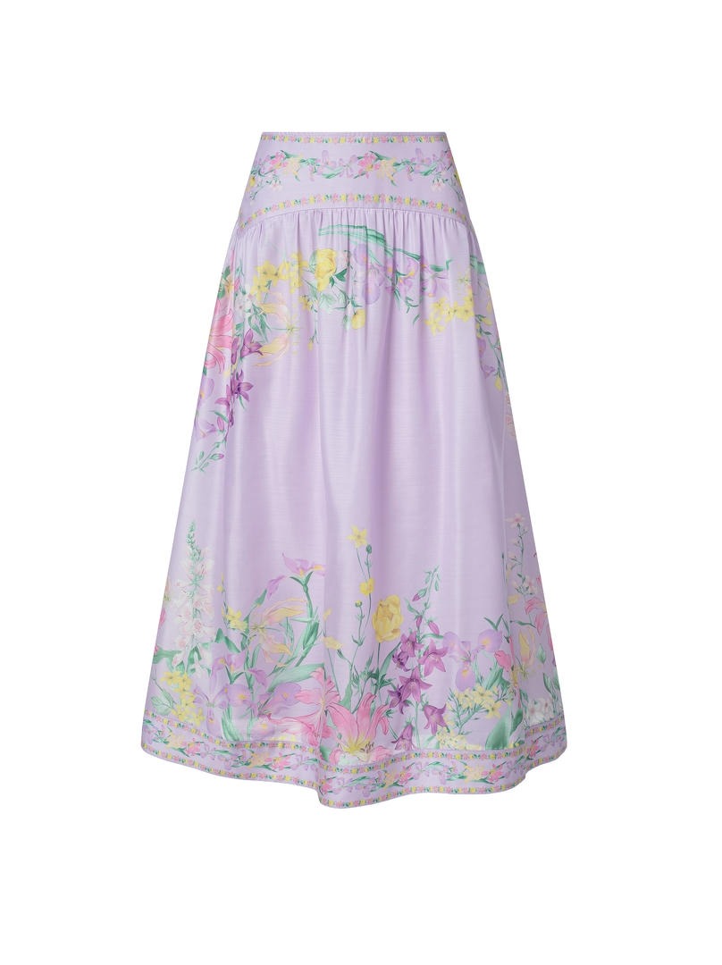 A-line floral skirt