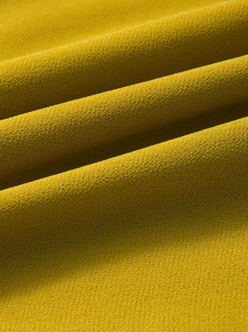 Olive Pleated Chiffon Dress