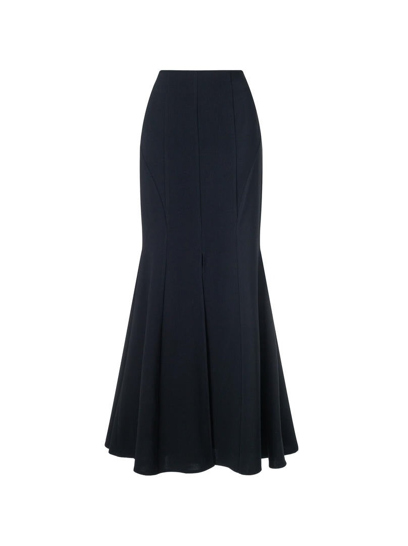 Wavy hem maxi skirt