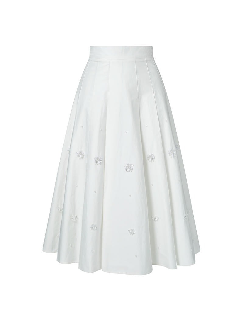 Beads embellishment A-line skirt