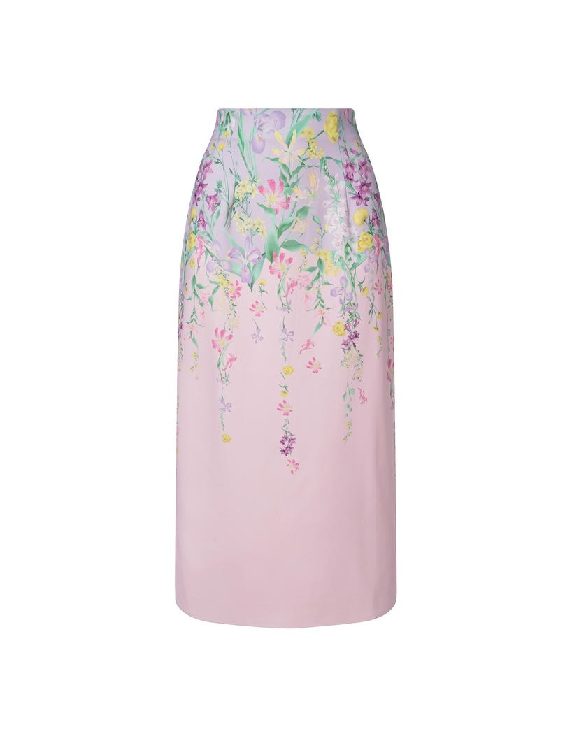 Pencil floral print skirt