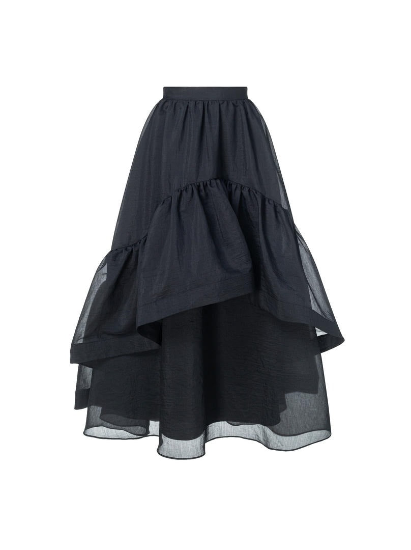 Black Statement Ruffle Skirt