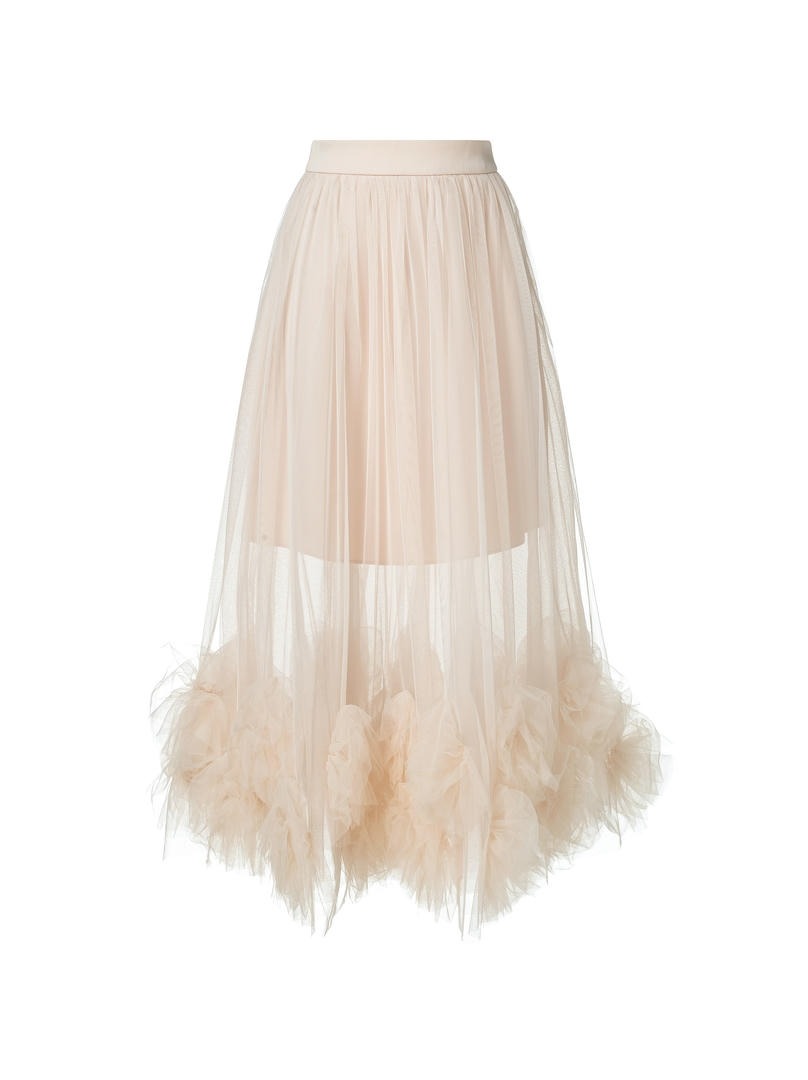 ruffled hem Mesh Skirt