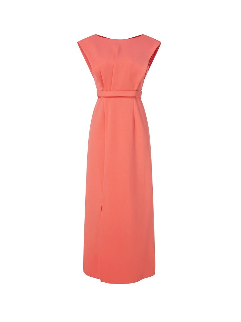 Coral Statement Shoulder Dress