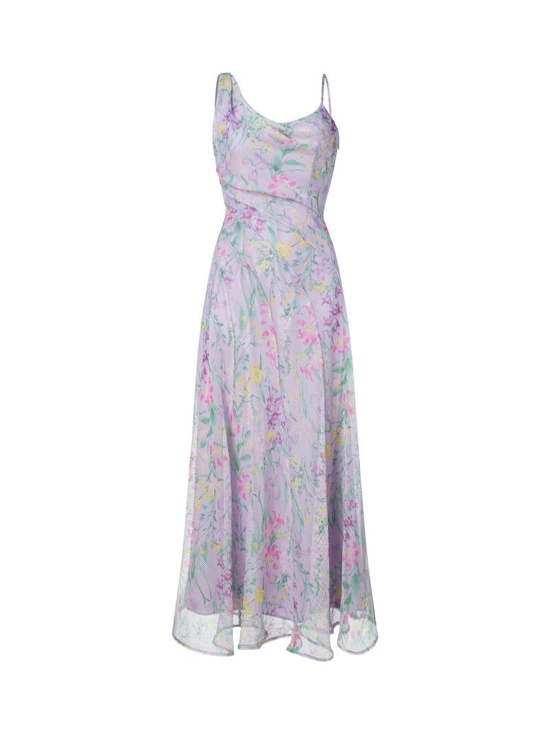 Floral unique cuts dress