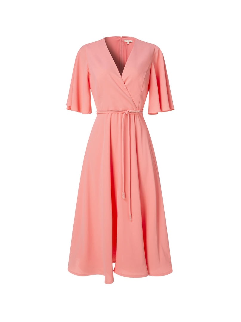 Crepe wrap midi dress