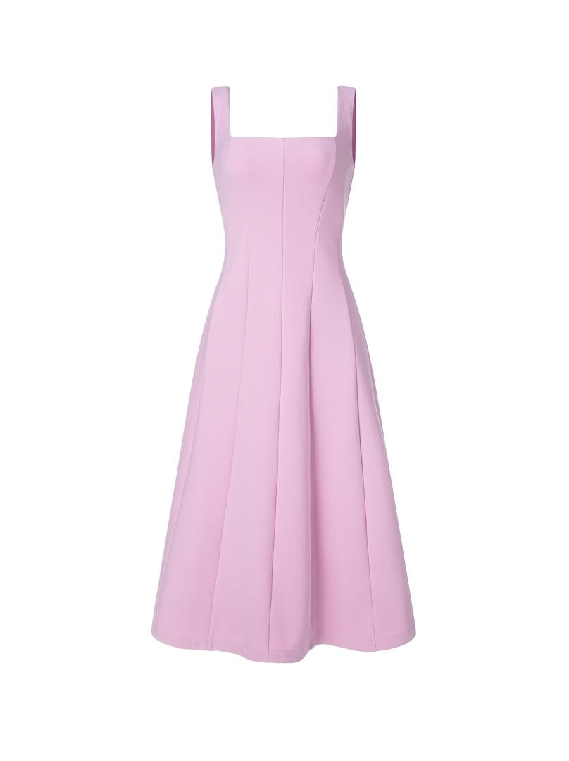 fit and flared pink dress