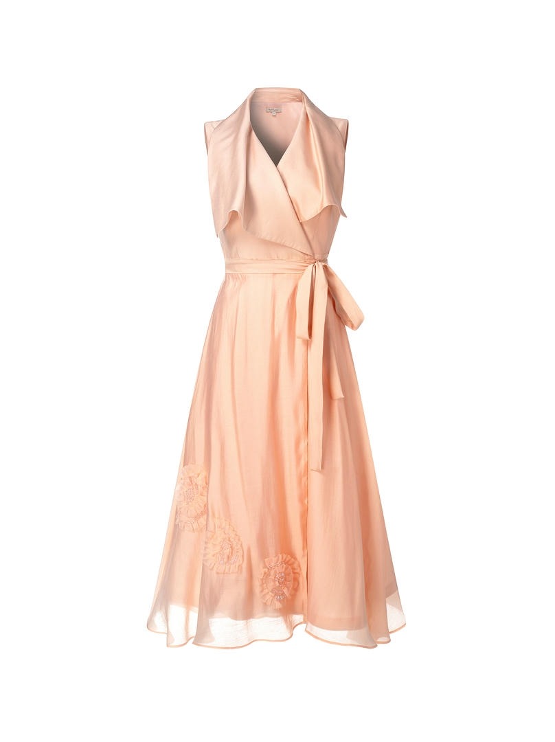 Peach Wrap Dress
