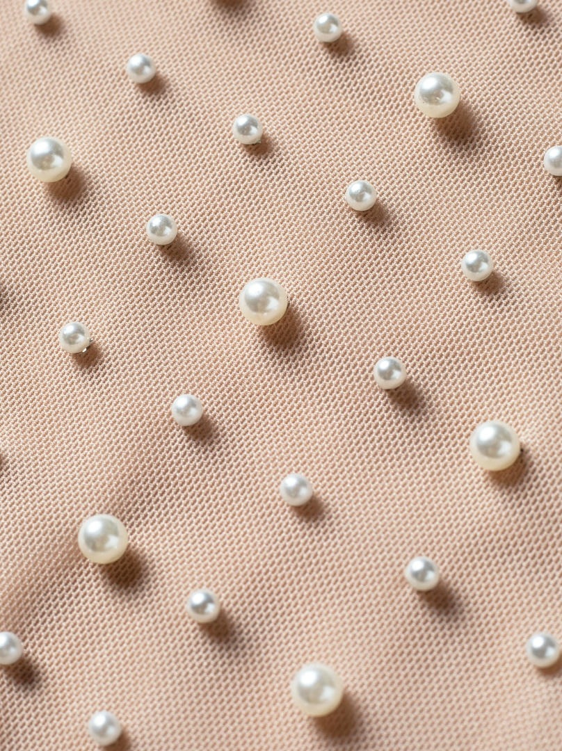Pearl embellishment bodysuit top