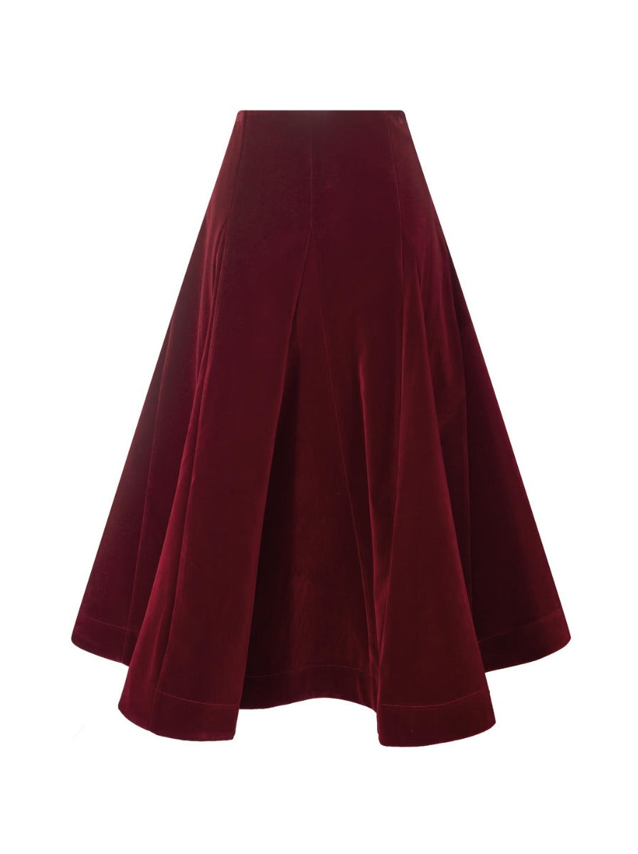 velvet A-line skirt