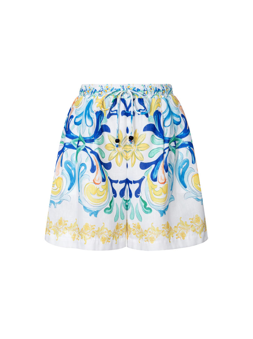 printed mini skirt