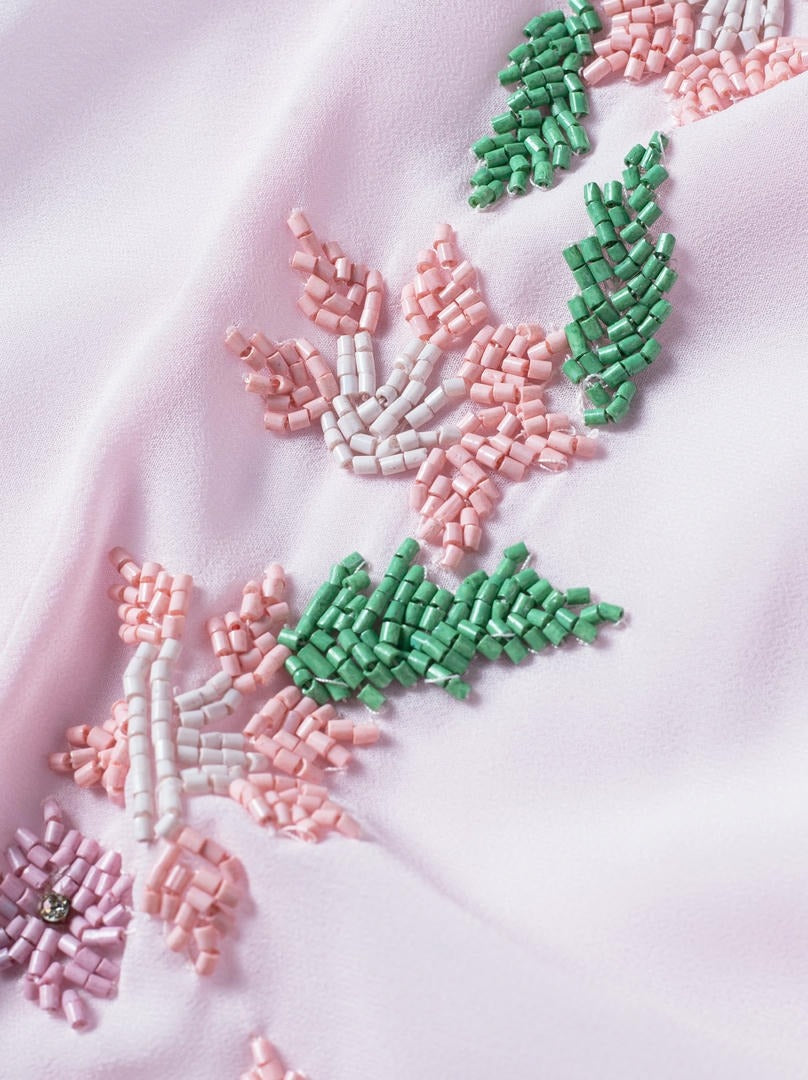 embordered sleeves dress