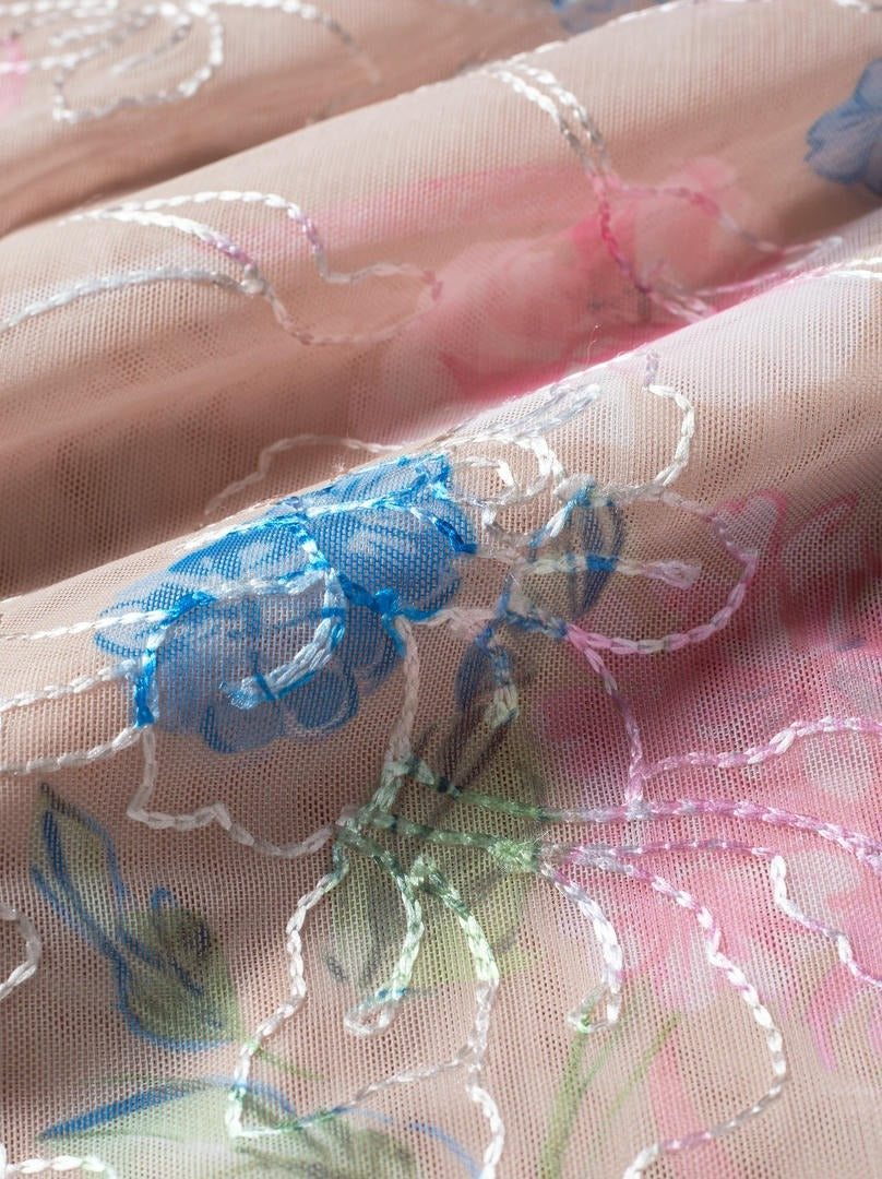 Floral Print Mesh Dress