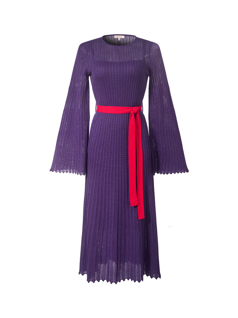 Pleated knit dress