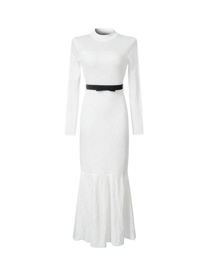 Embroidery knitted dress