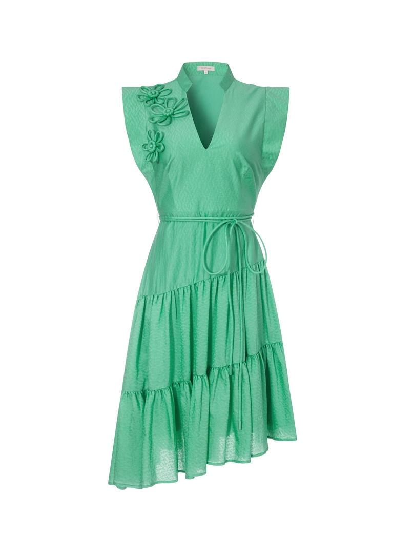 Asymmetrical V-neck dress