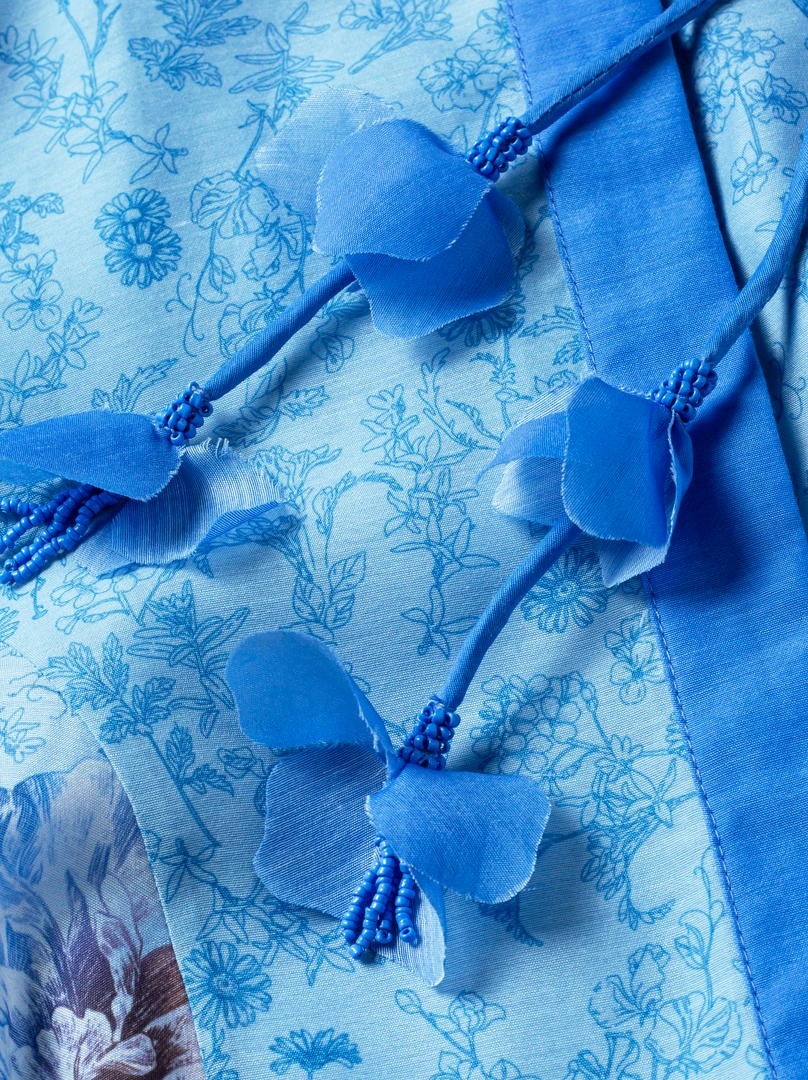 blue print shirt dress