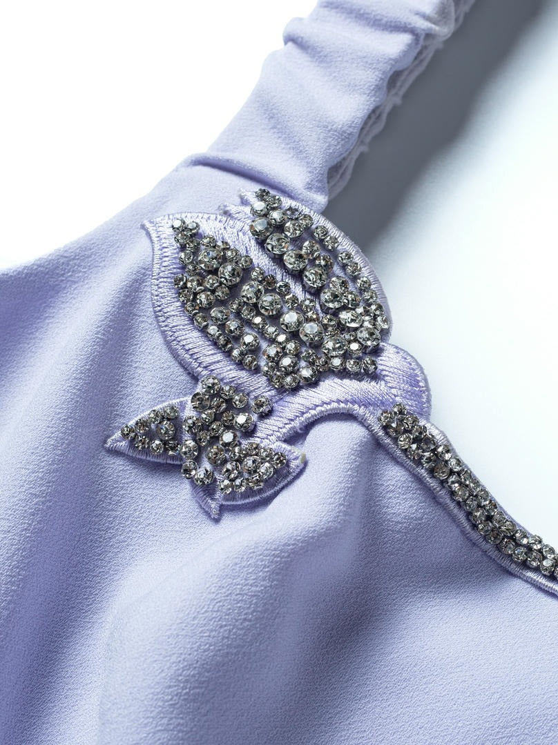 lilac fitter dress