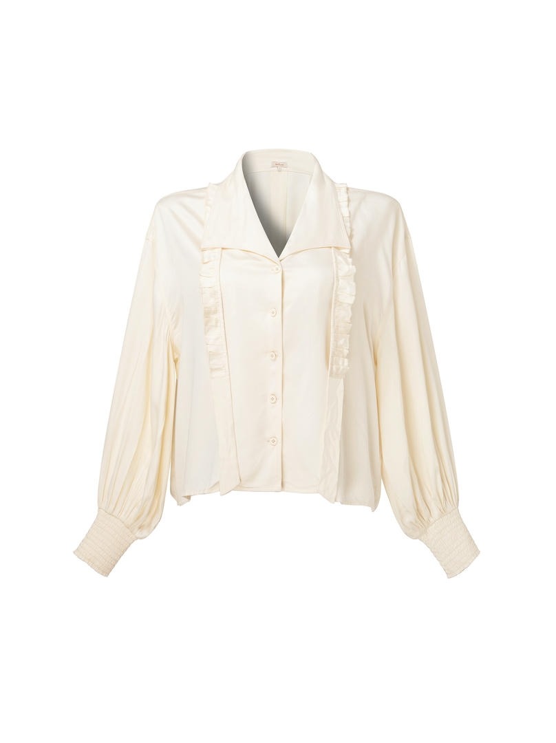 Cream Tie Blouse