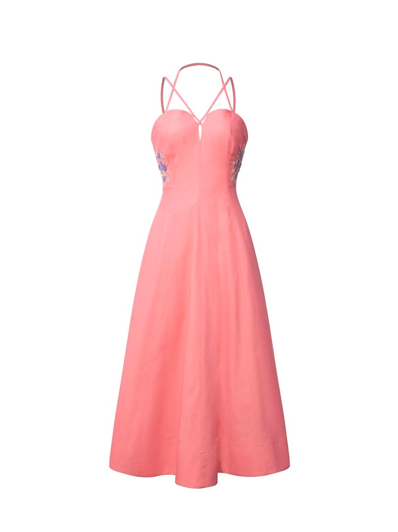 Coral Lacing Detail Dress