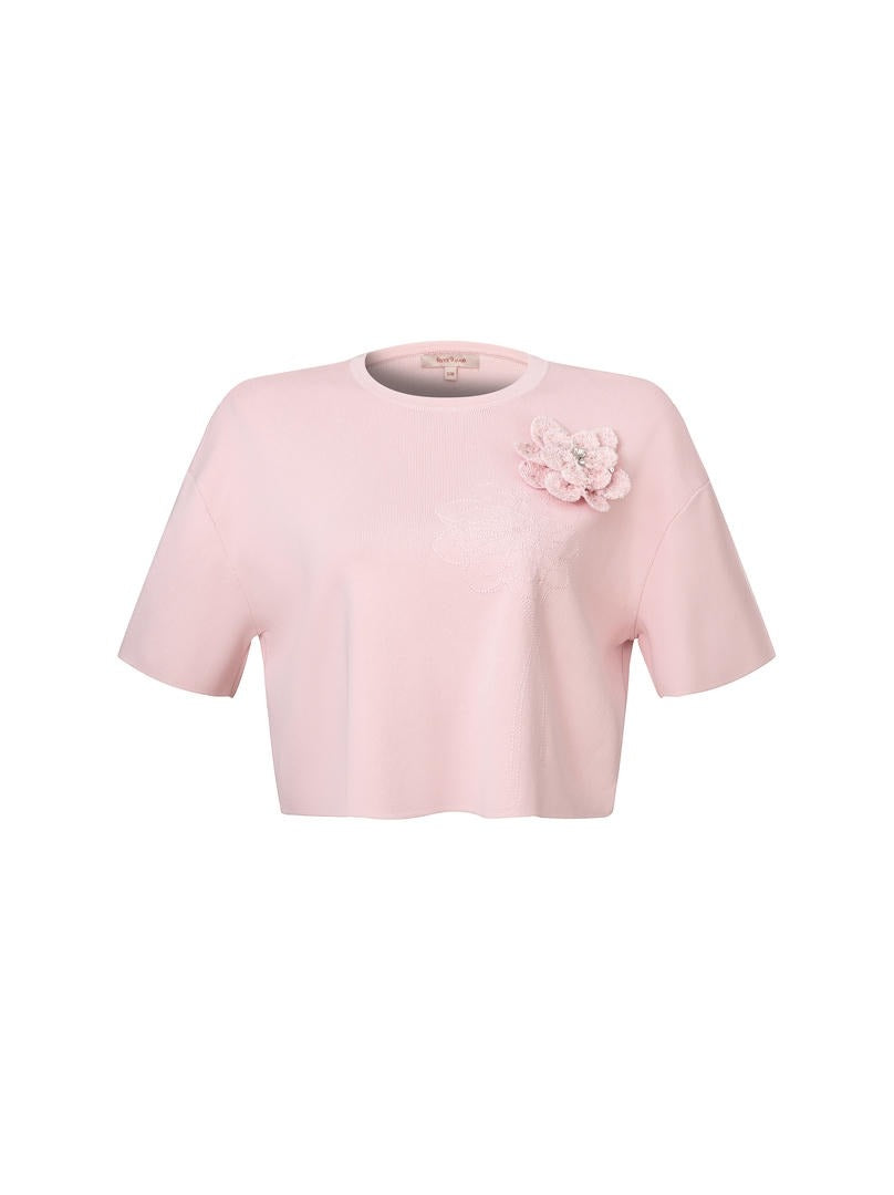 LOOSE PINK KNITTED TOP