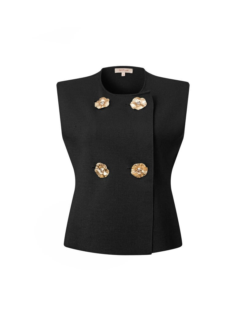 Knit Pullover with Statement Buttons