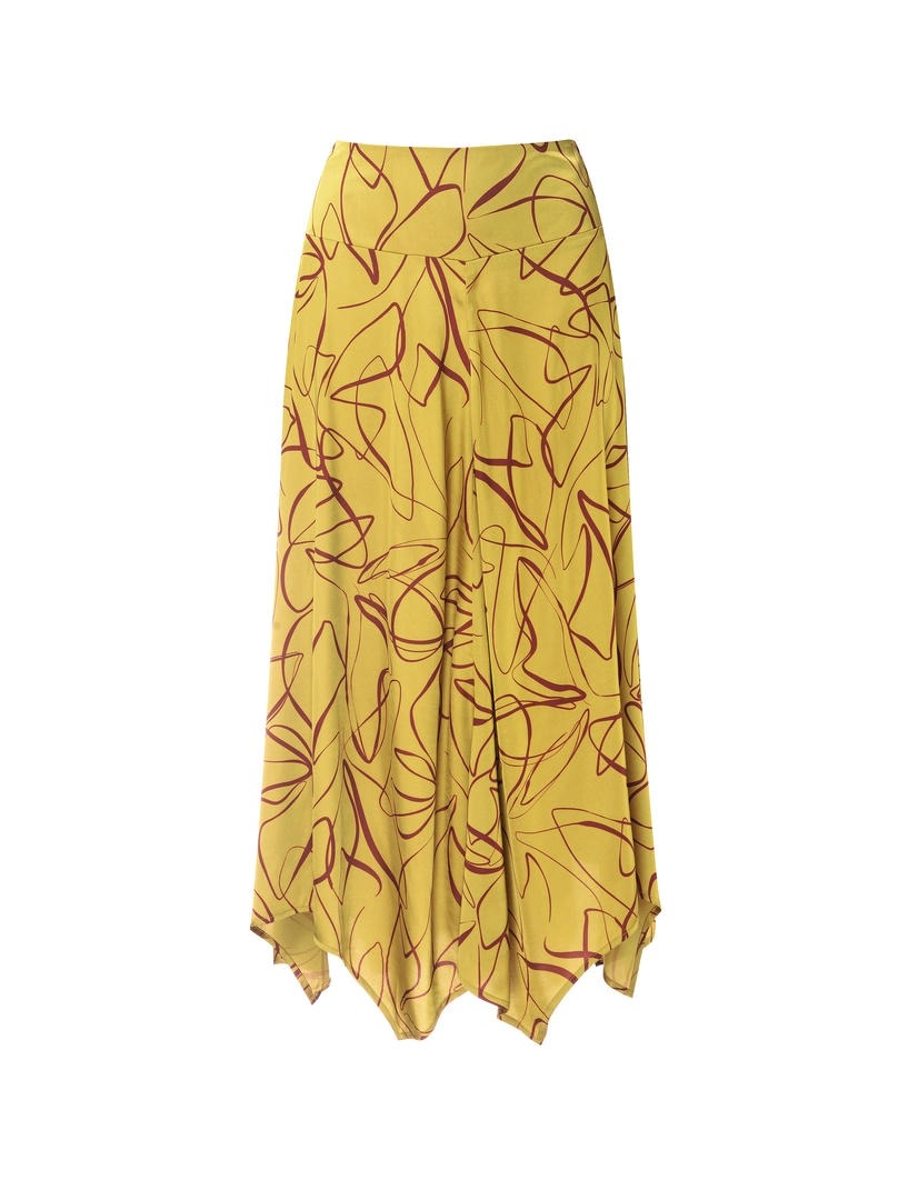 Printed Satin Skirt