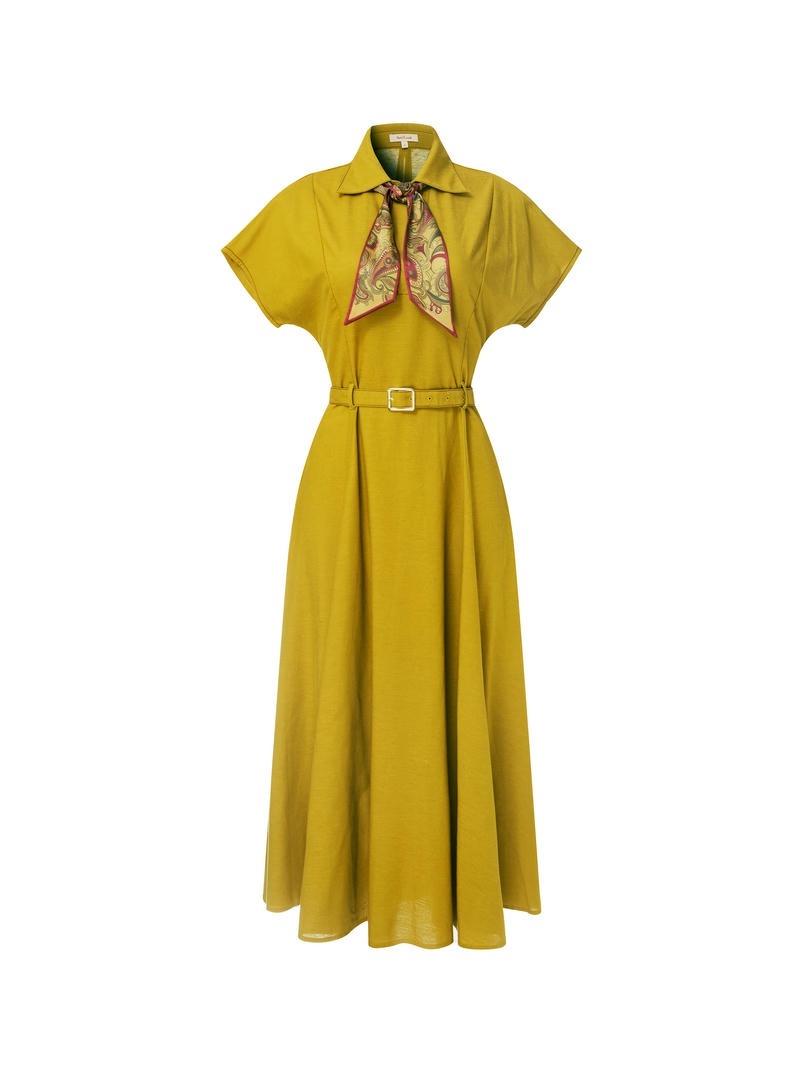 Olive Cotton Dress
