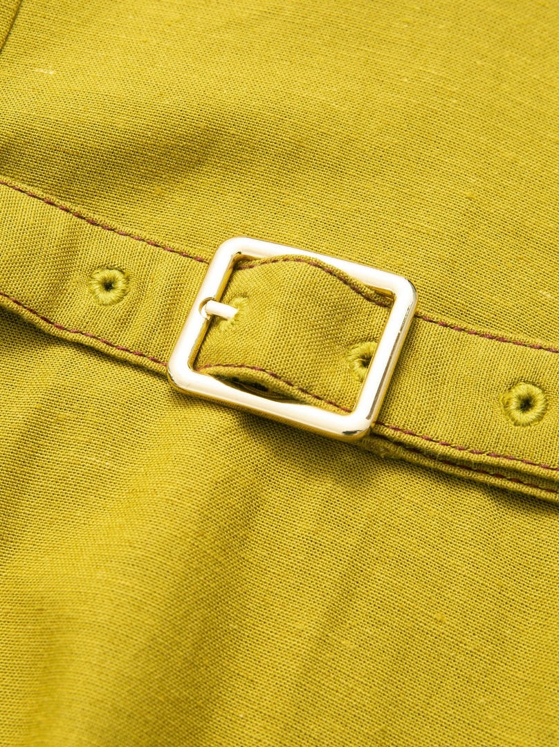 Olive Cotton Dress