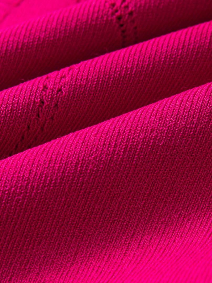Fuchsia Dress with High Collar